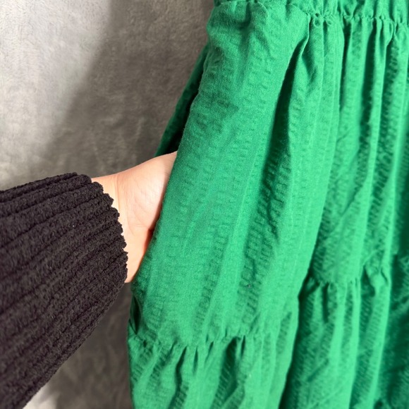 Torrid Maxi Challis Tiered Dress Womens Plus Size 4X Green Sleeveless Boho - Picture 2 of 10